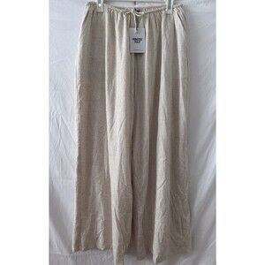 NWT Princess Polly Beach Comber Linen Pant Beige Wide Leg Size US 2‎
